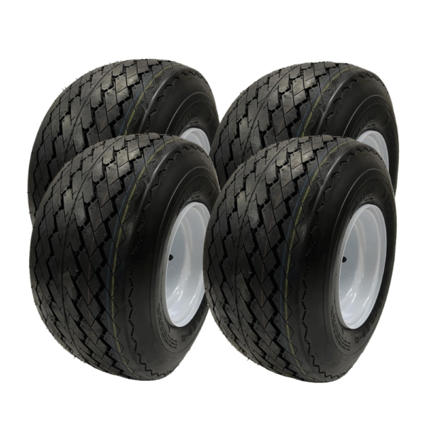 4-Pack 8" 18X8.50-8 18/8.5-8 White Golf Cart Wheels Tires Fit Club Car