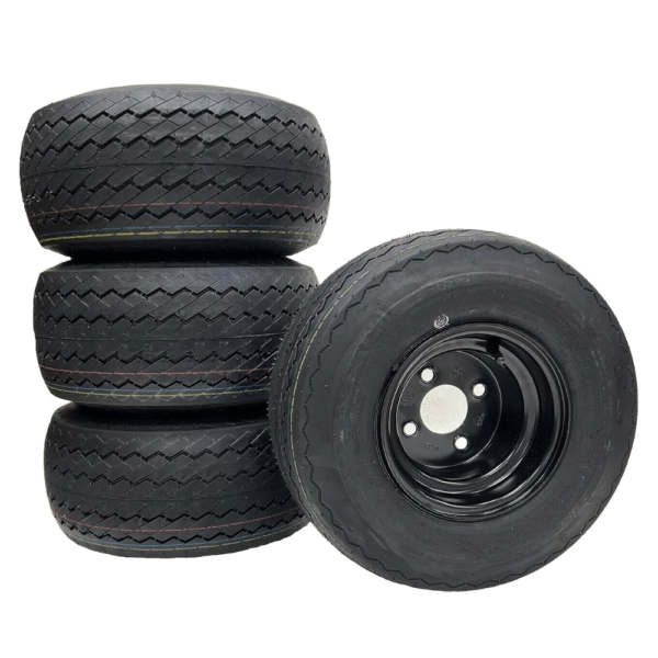 eCustomrim 4-Pack 8" 18X8.50-8 Black Golf Cart Tire And Wheel Fits E-Z-GO