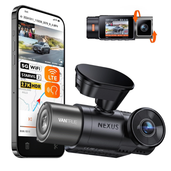 Vantrue N2X 2.7K Uber Dash Cam Front and Inside